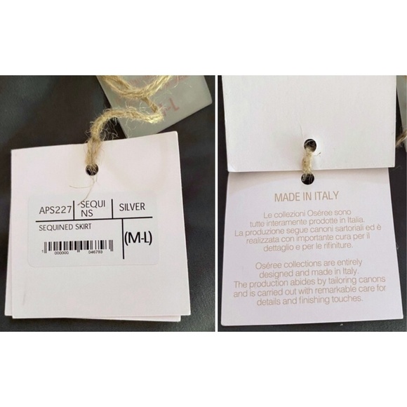 NEW Oseree Sequined Skirt Silver Medium-Large - Picture 15 of 16